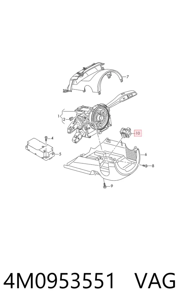 Regulator kolumny kierowniczej 4M0953551 VAG