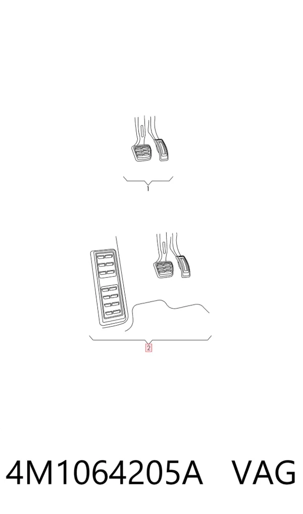 Nakładki na pedały, zestaw 4M1064205A VAG