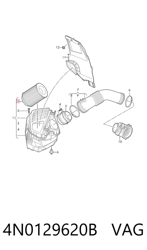 Filtr powietrza 4N0129620B VAG