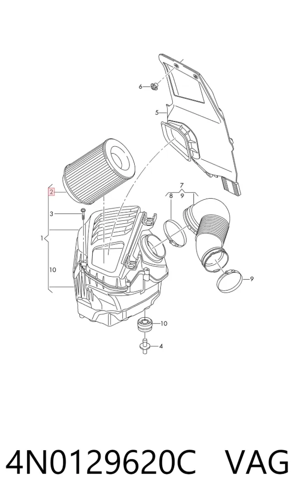 Filtr powietrza 4N0129620C VAG