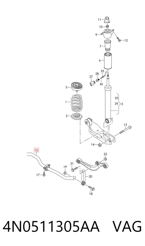 Stabilizator tylny 4N0511305AA VAG