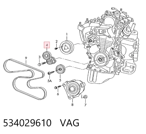 Napinacz paska napędowego 534029610 VAG