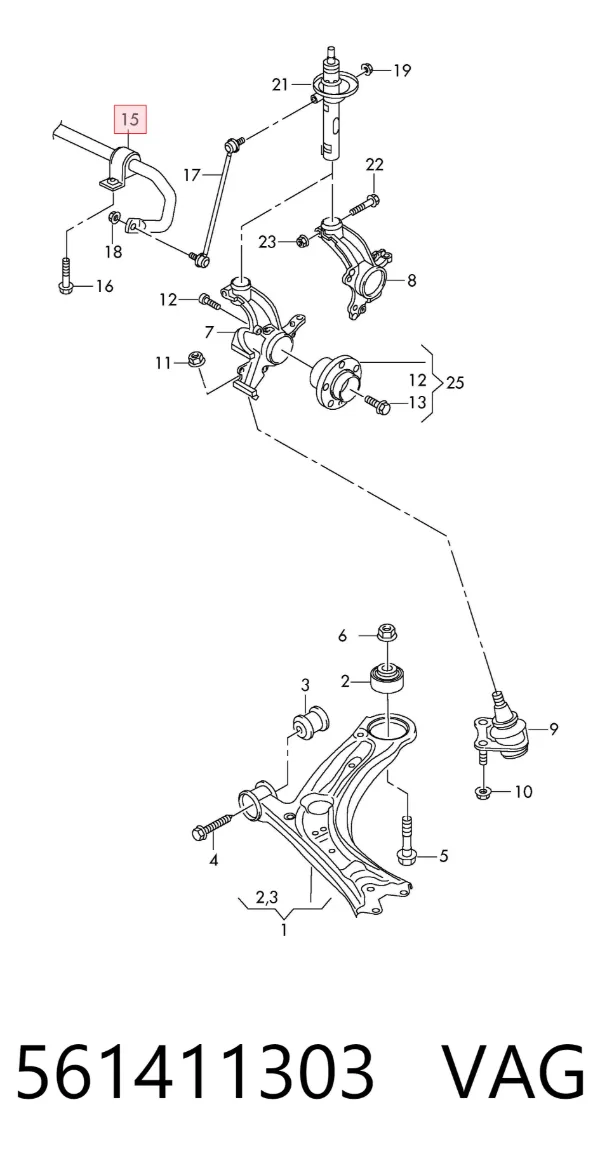 Stabilizator przedni 561411303 VAG