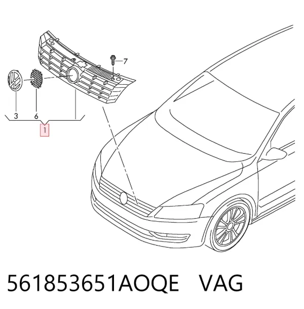 Atrapa chłodnicy 561853651AOQE VAG