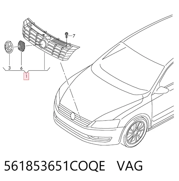 Atrapa chłodnicy 561853651COQE VAG