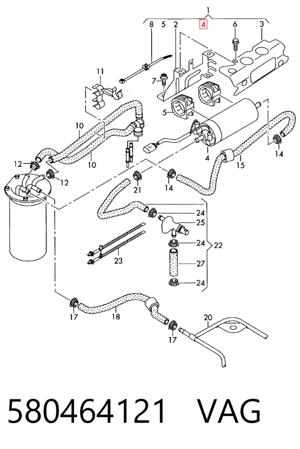 Element-turbina pompy paliwa 580464121 VAG