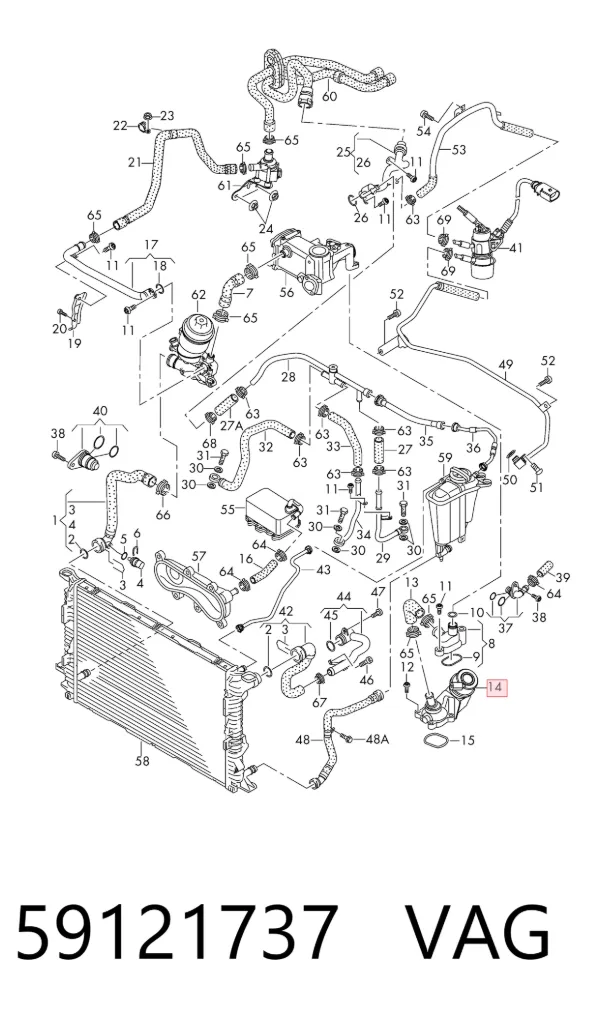 Obudowa termostatu 59121737 VAG