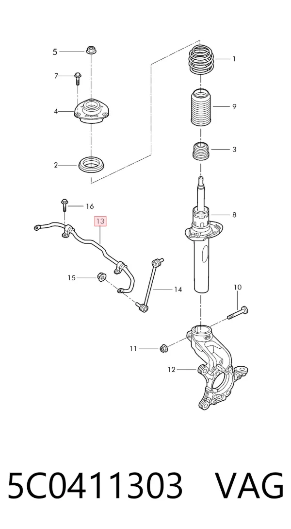 Stabilizator przedni Volkswagen Jetta VI