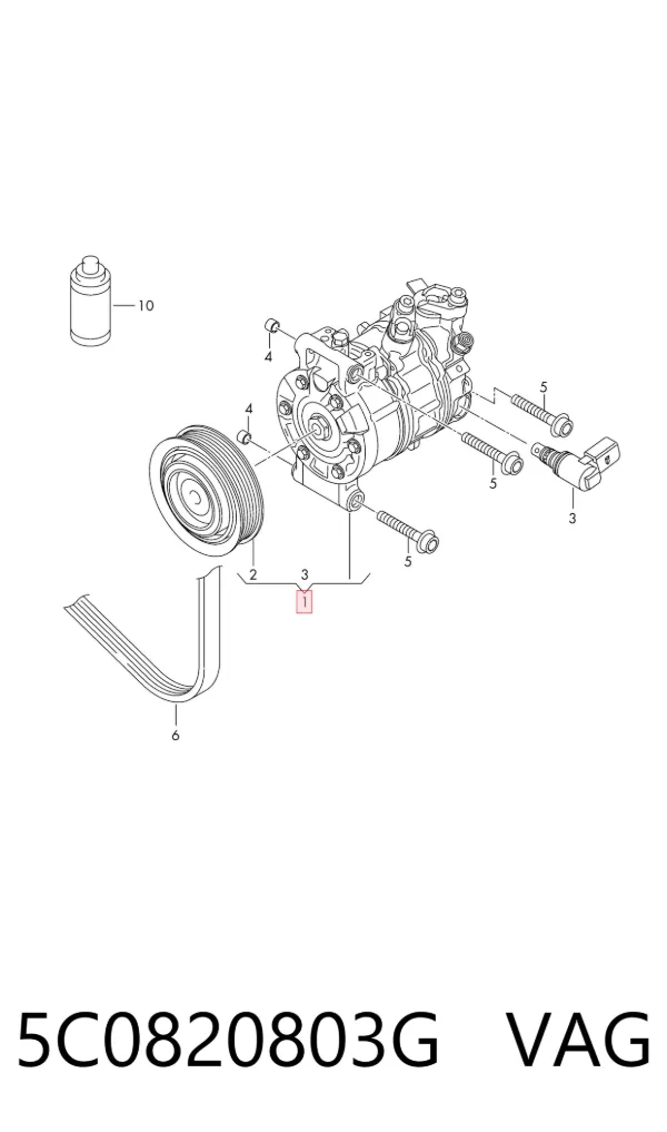 Sprężarka klimatyzacji 5C0820803G VAG