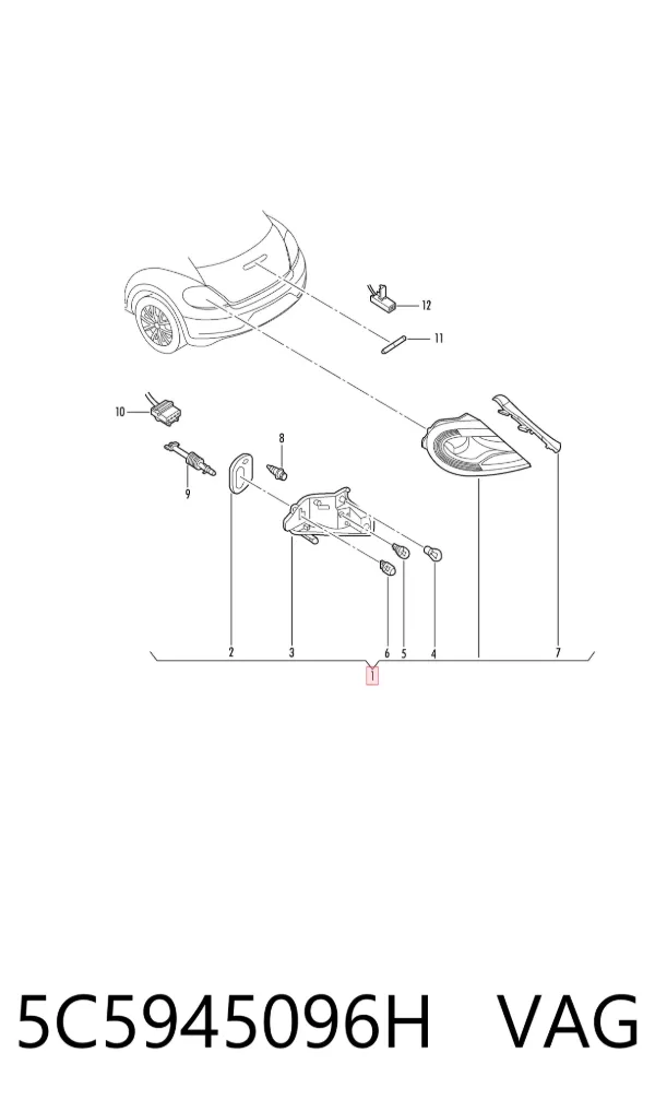 Lampa zespolona tylna prawa 5C5945096H VAG