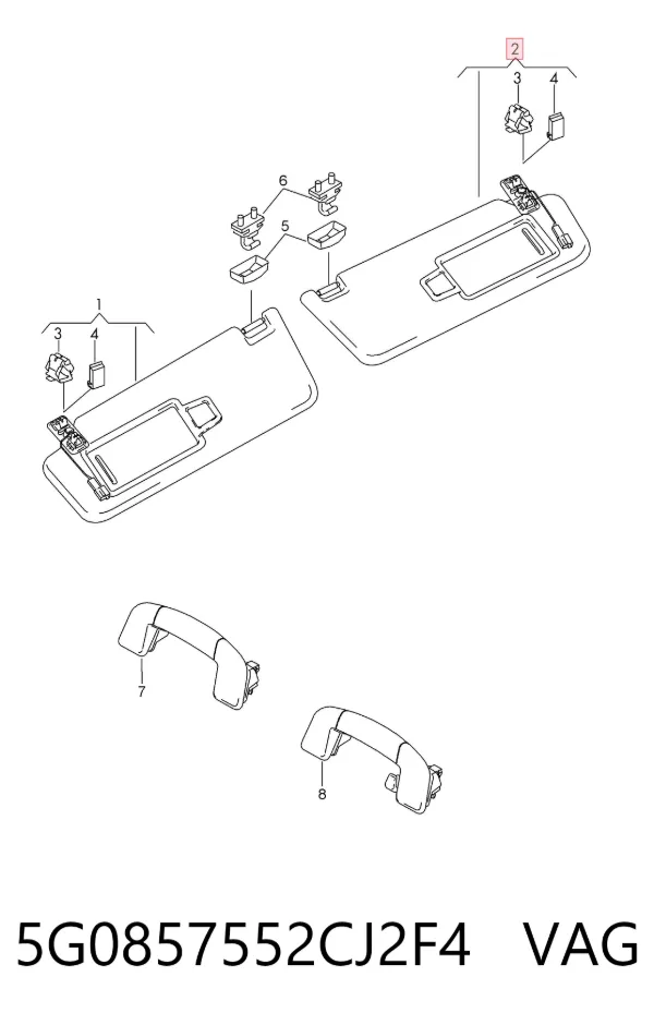 Osłona przeciwsłoneczna 5G0857552CJ2F4 VAG