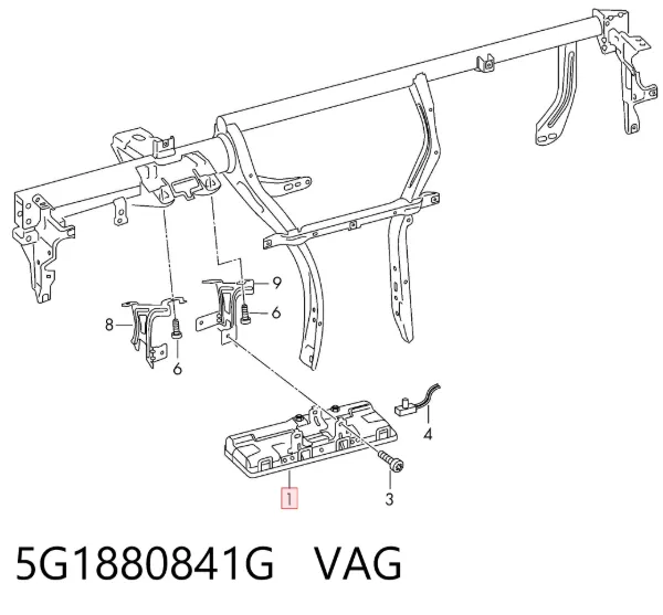 Poduszka powietrzna (AIRBAG) kierowcy, zabezpieczenie kolan 5G1880841G VAG