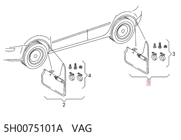 Chlapacze tylne, komplet Volkswagen Golf VIII