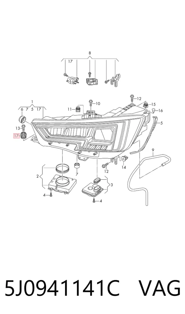 Korektor swiatel 5J0941141C VAG