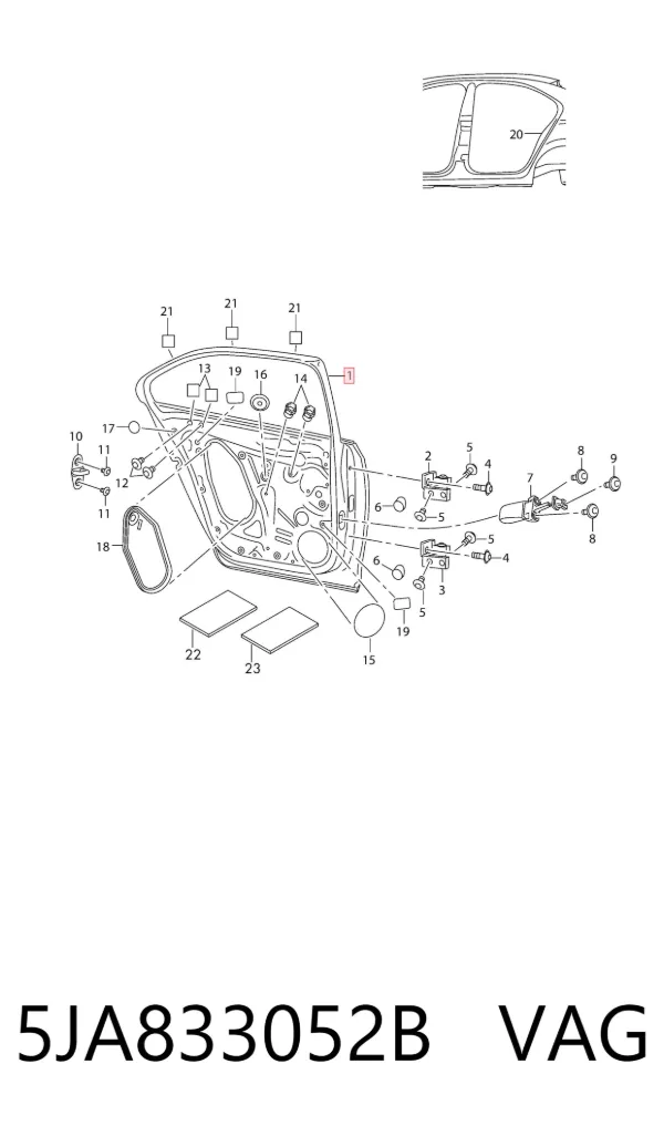 Drzwi tylne prawe Skoda Rapid NH3, NK3, NK6