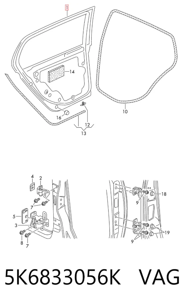 Drzwi tylne prawe Volkswagen Golf VI