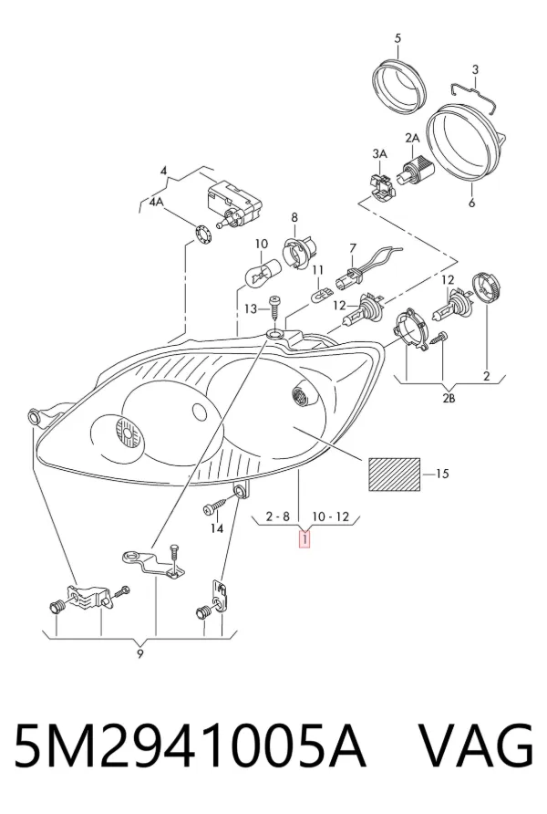 Reflektor lewy 5M2941005A VAG