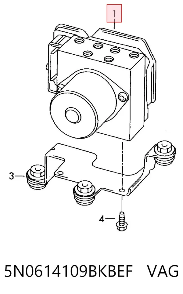 Sterownik ABS  hydrauliczny 5N0614109BKBEF VAG