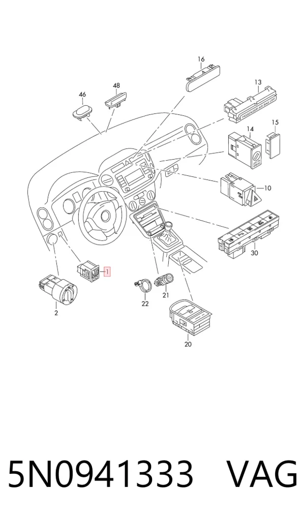Regulator podświetlenia deski rozdzielczej 5N0941333 VAG