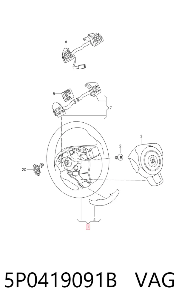 Kierownica 5P0419091B VAG