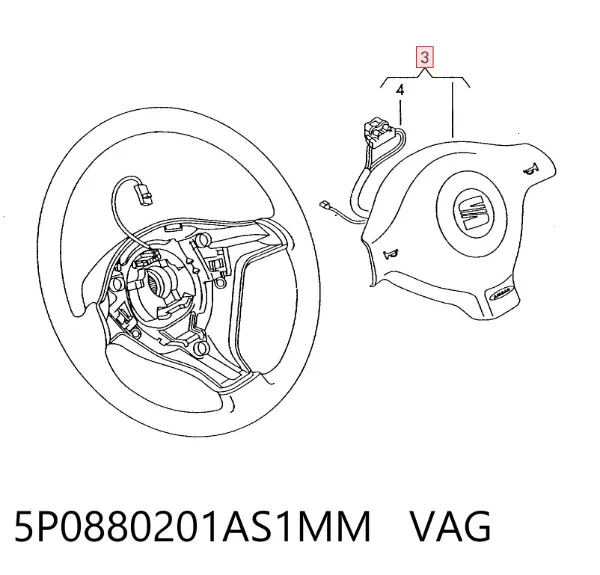 Poduszka powietrzna (Airbag) kierowcy 5P0880201AS1MM VAG
