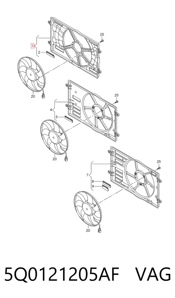 Dyfuzor chłodnicy 5Q0121205AF VAG