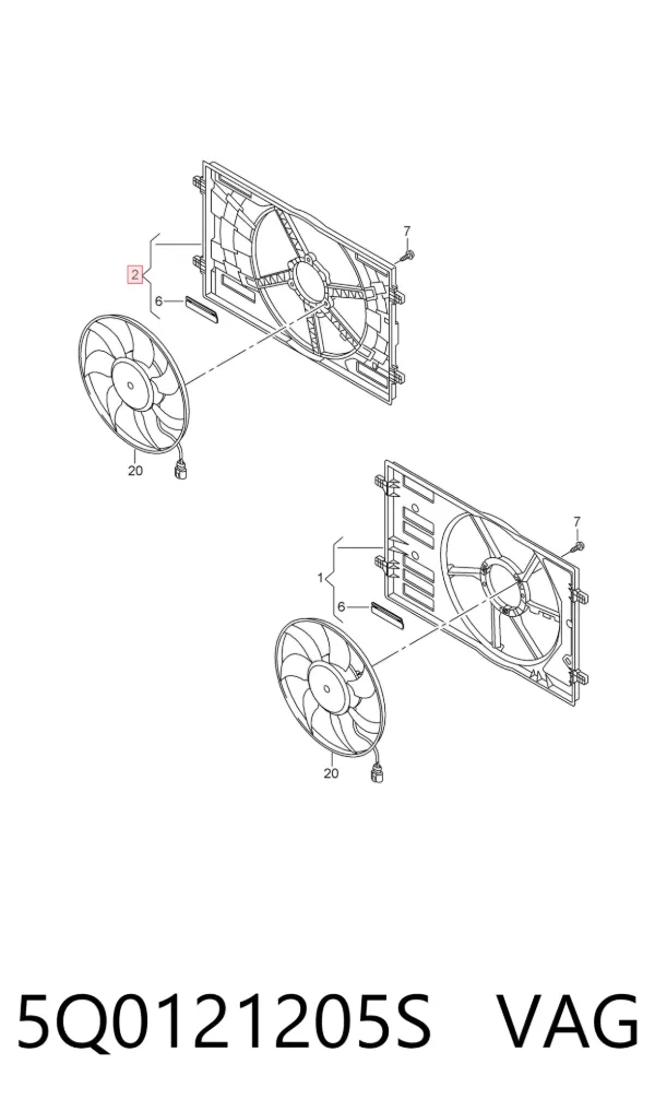 Dyfuzor chłodnicy 5Q0121205S VAG
