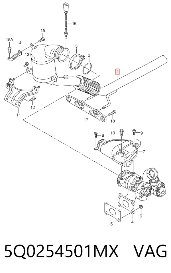 Konwerter-katalizator 5Q0254501MX VAG