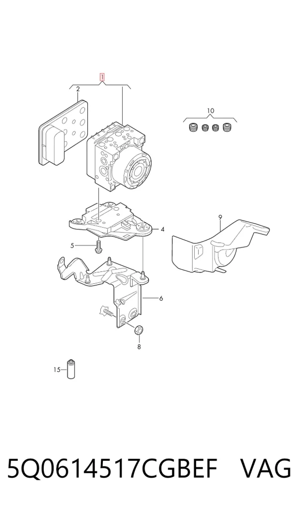 Sterownik ABS  hydrauliczny 5Q0614517CGBEF VAG
