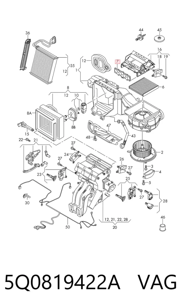Filtr kabiny 5Q0819422A VAG