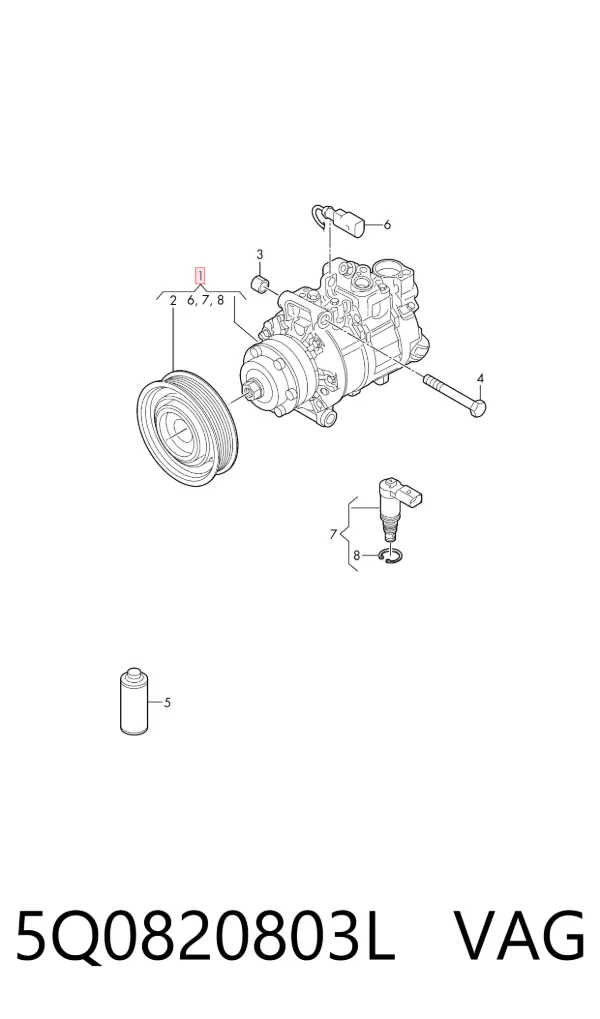 Sprężarka klimatyzacji 5Q0820803L VAG