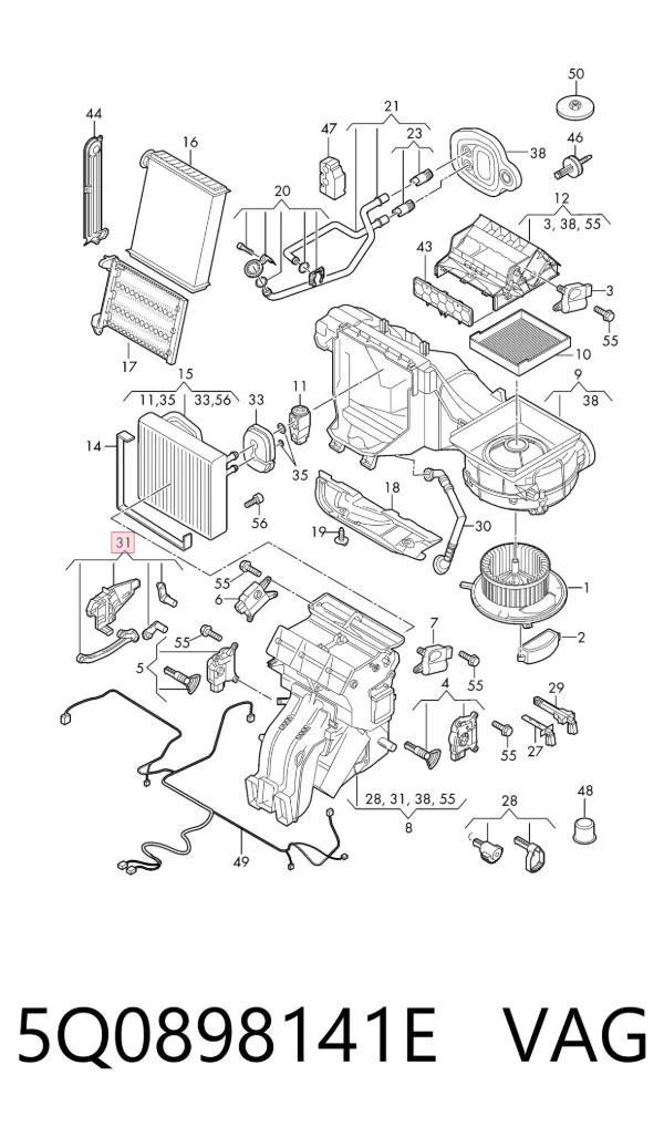 Regulator przepustnicy 5Q0898141E VAG