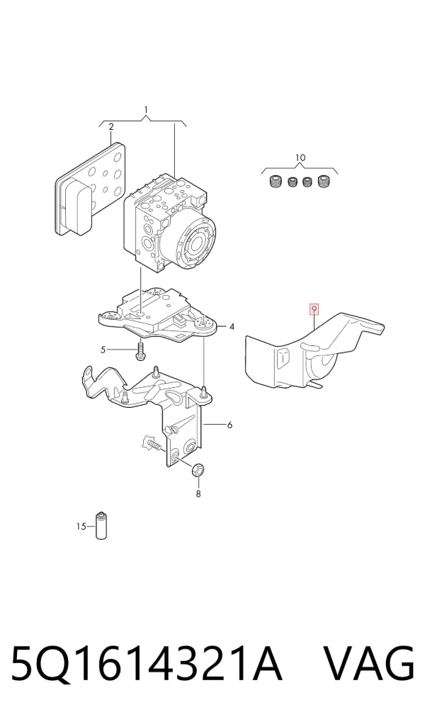 Sterownik ABS  hydrauliczny 5Q1614321A VAG