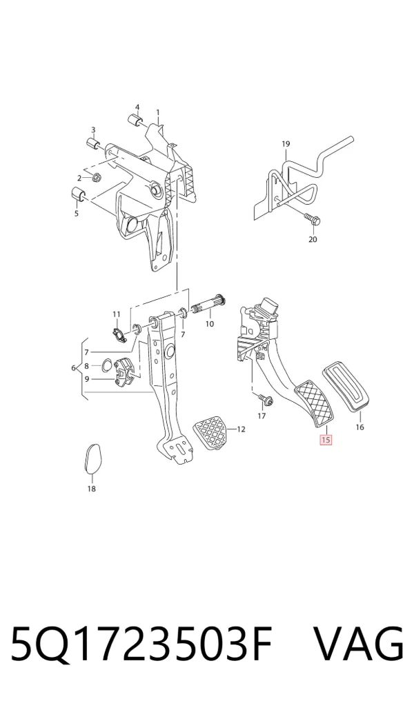 Pedał przyspieszenia (gazu) 5Q1723503F VAG