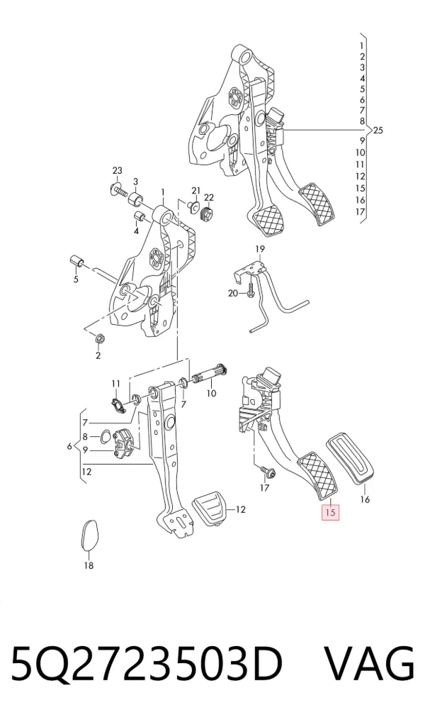 Pedał przyspieszenia (gazu) 5Q2723503D VAG