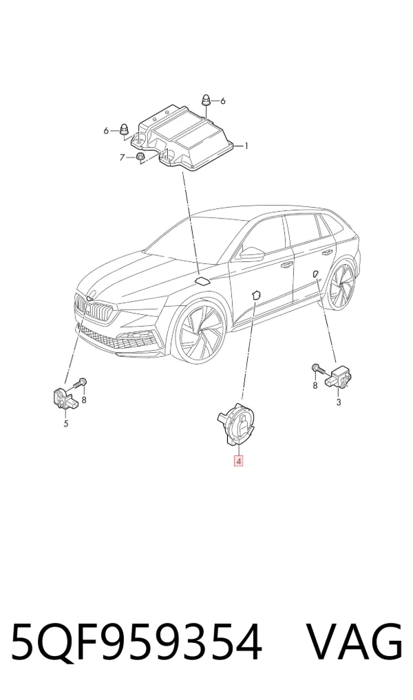 Czujnik AIRBAG przedni 5QF959354 VAG