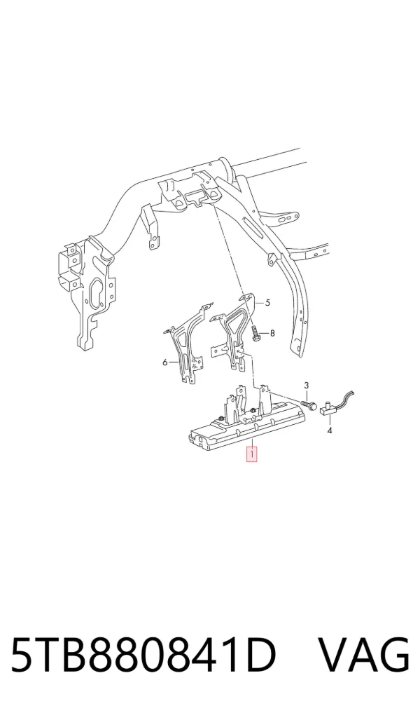 Poduszka powietrzna (AIRBAG) kierowcy, zabezpieczenie kolan 5TB880841D VAG