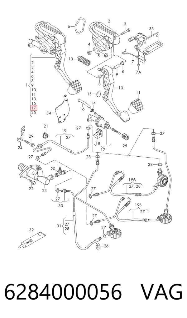 Cylinder sprzęgła główny 6284000056 VAG