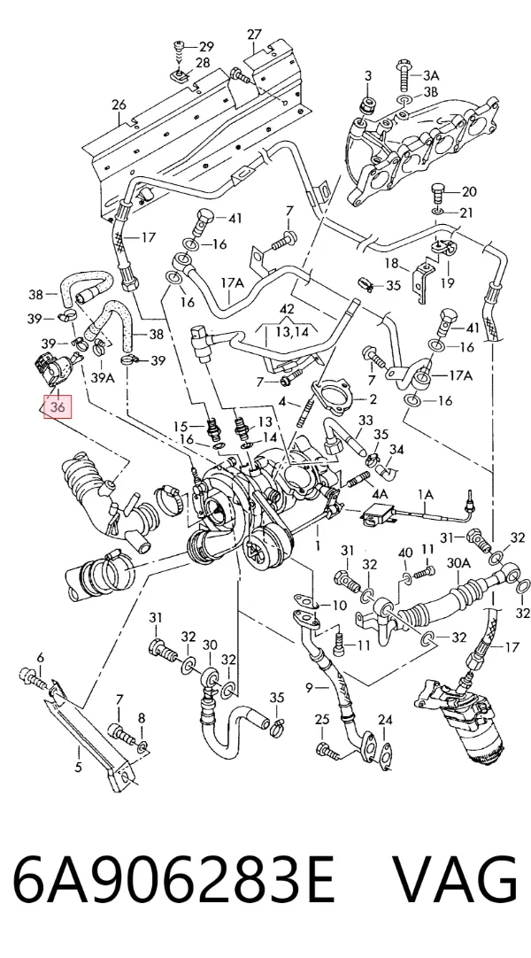 Przetwornik ciśnienia (solenoid) doładowania 6A906283E VAG