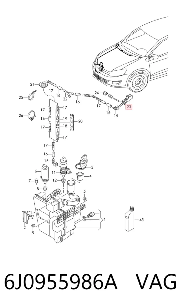 Dysza spryskiwacza szyby przedniej Seat Ibiza IV