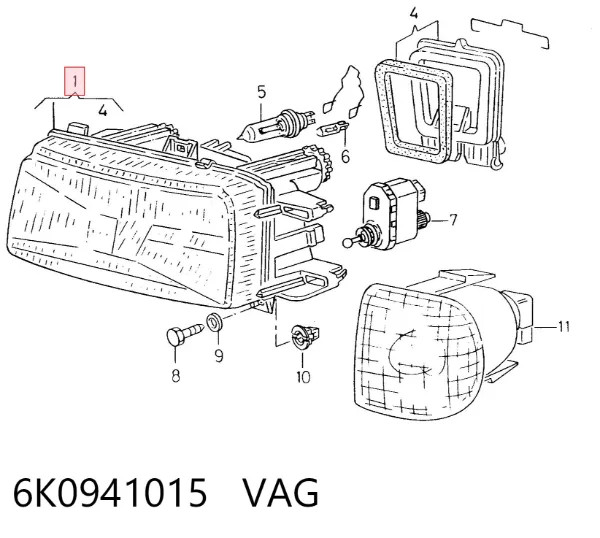Reflektor lewy 6K0941015 VAG
