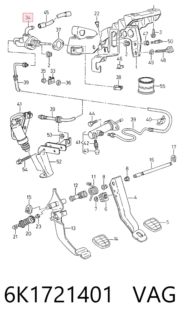 Cylinder sprzęgła główny 6K1721401 VAG