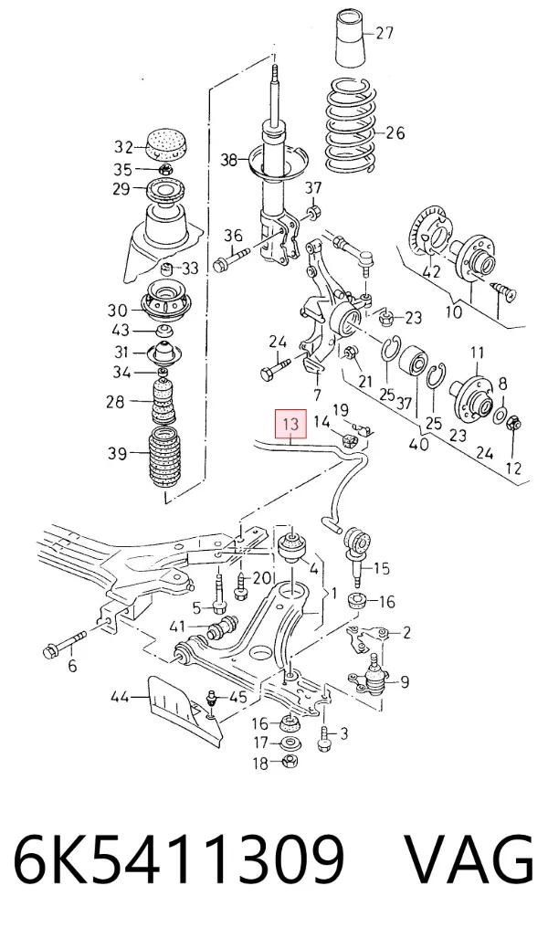 Stabilizator przedni Seat Inca 6K9