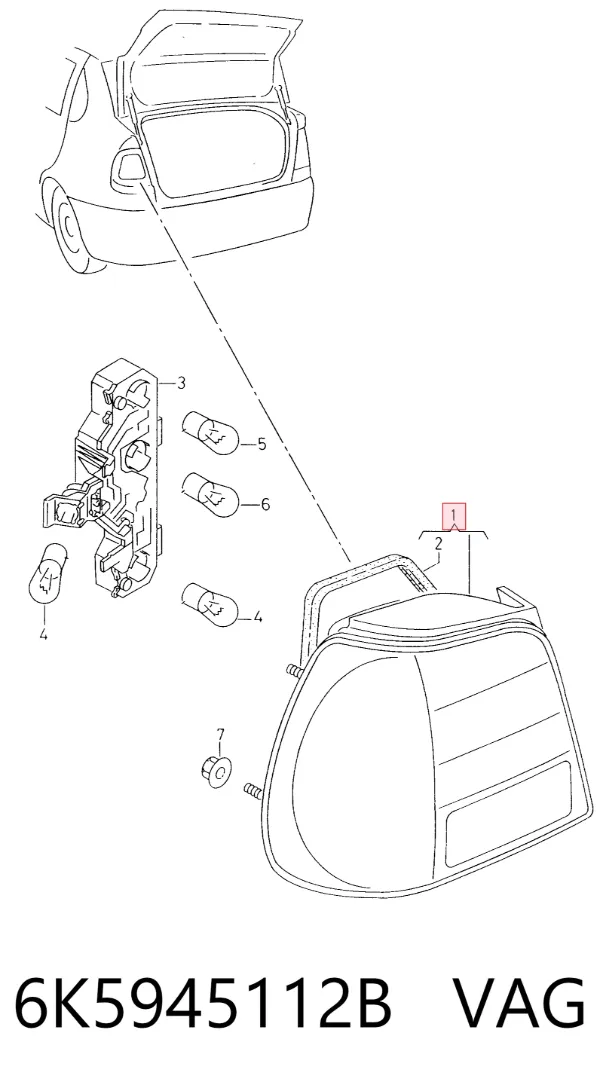 Lampa zespolona tylna prawa Volkswagen Polo III