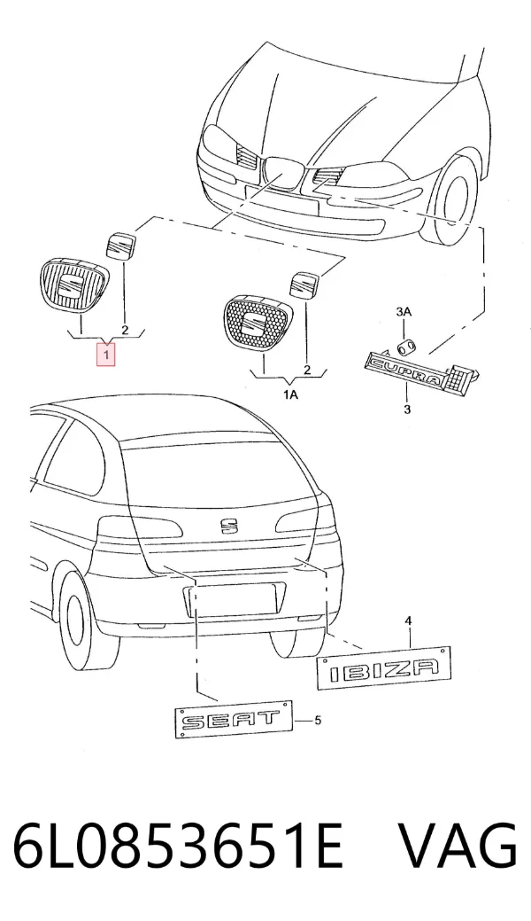Atrapa chłodnicy 6L0853651E VAG