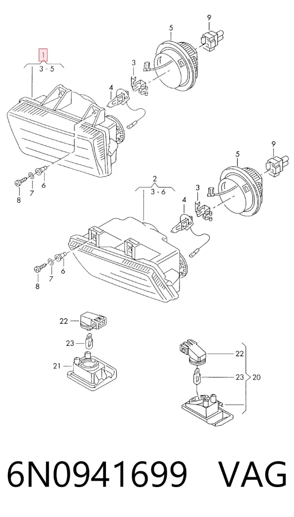 Lampa przeciwmgielna lewa Volkswagen Polo III