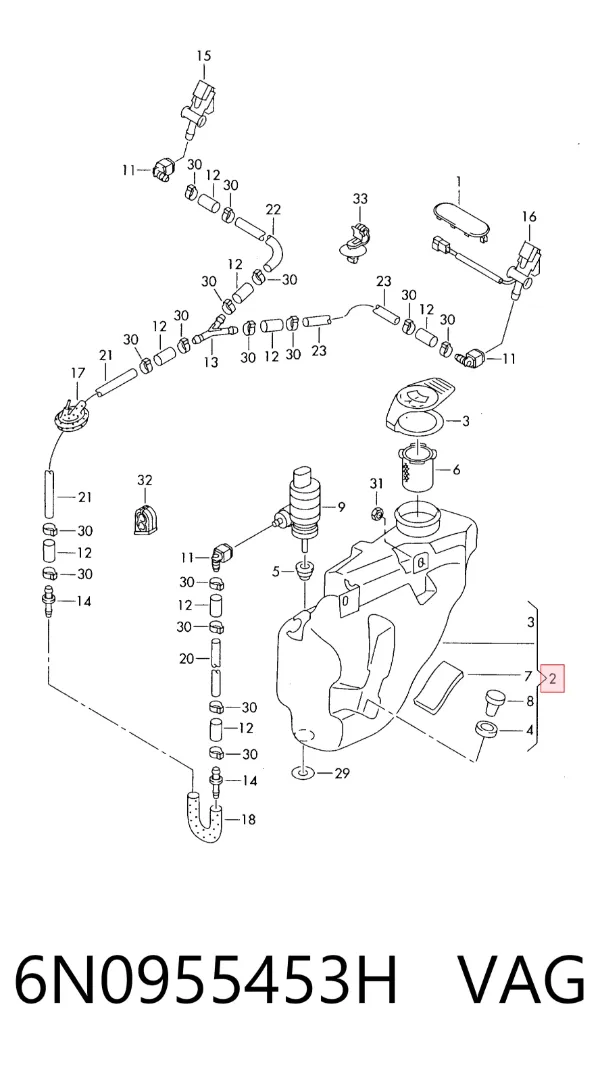 Zbiorniczek spryskiwacza szyb Volkswagen Polo III