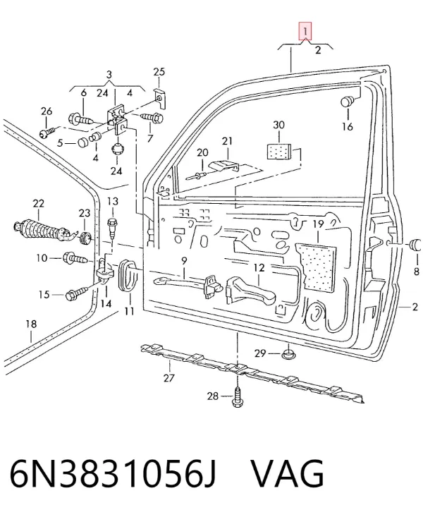 Drzwi przednie prawe Volkswagen Polo III