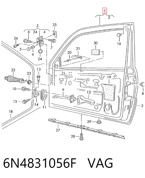 Drzwi przednie prawe Volkswagen Polo III