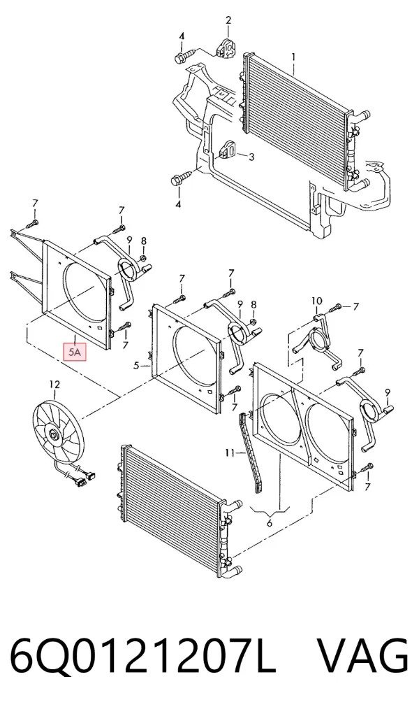 Dyfuzor chłodnicy klimatyzacji 6Q0121207L VAG